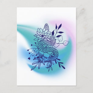 Blume und Schlange Postkarte
