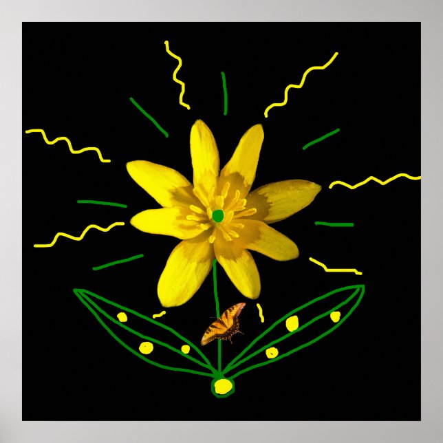 Blume und Schmetterling Poster (Vorne)