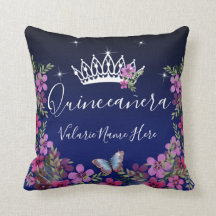 Blume und Schmetterling Quinceanera Blue