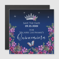 Blume und Schmetterling Quinceanera Save the Date