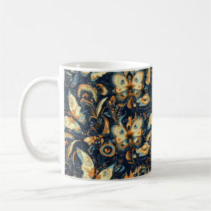 Blume und Schmetterlinge Abstraktes Muster Kaffeetasse