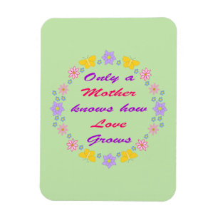 Blume und Schmetterlinge am Muttertag Magnet