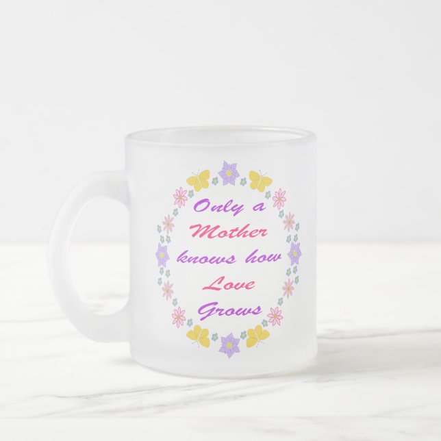 Blume und Schmetterlinge am Muttertag Mattglastasse (Links)