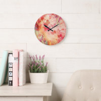 Blume und Schmetterlinge Aquarell, Wall-Uhr