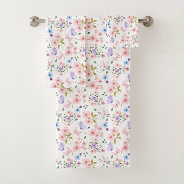 Blume und Schmetterlinge Badhandtuch Set (Insitu)