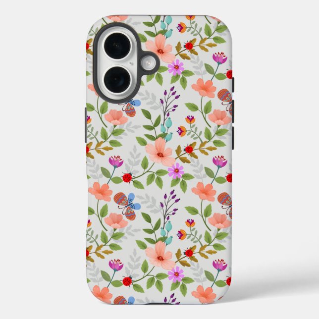 Blume und Schmetterlinge Case-Mate iPhone Hülle (Rückseite)