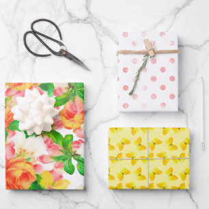 Blume und Schmetterlinge Geschenkpapier Set
