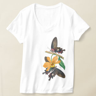 Blume und Schmetterlinge im Freien T-Shirt