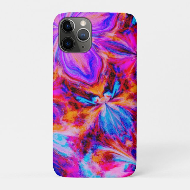 Blume und Schmetterlinge in Abstrakten Case-Mate iPhone Hülle (Rückseite)