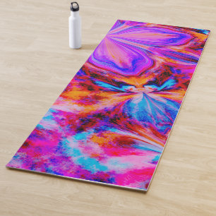 Blume und Schmetterlinge in Abstrakten Yogamatte