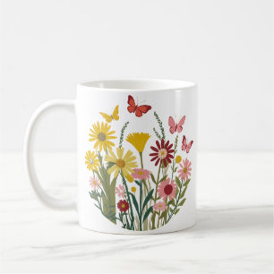 Blume und Schmetterlinge Kaffeetasse