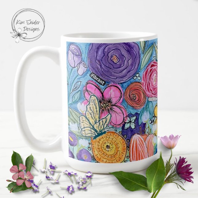Blume und Schmetterlinge Kaffeetasse (Von Creator hochgeladen)