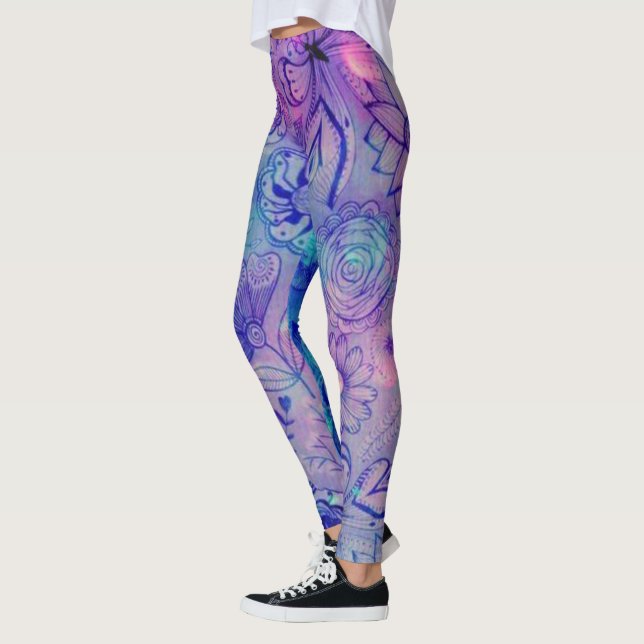Blume und Schmetterlinge Leggings (Links)