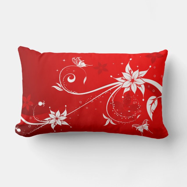 Blume und Schmetterlinge Lendenkissen (Vorderseite)