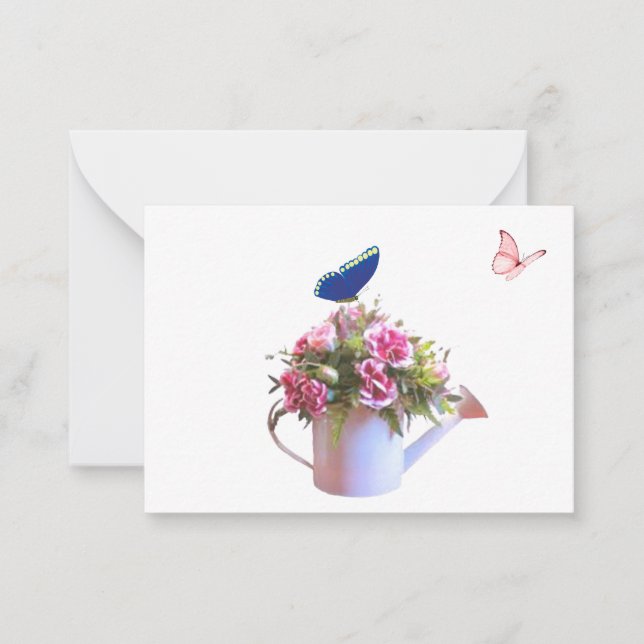 Blume und Schmetterlinge Mitteilungskarten (Vorderseite)