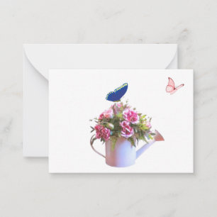 Blume und Schmetterlinge Mitteilungskarten