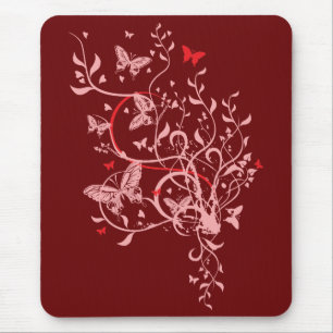 Blume und Schmetterlinge Mousepad