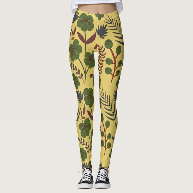 Blume und Schmetterlinge, nahtlos Leggings (Vorderseite)