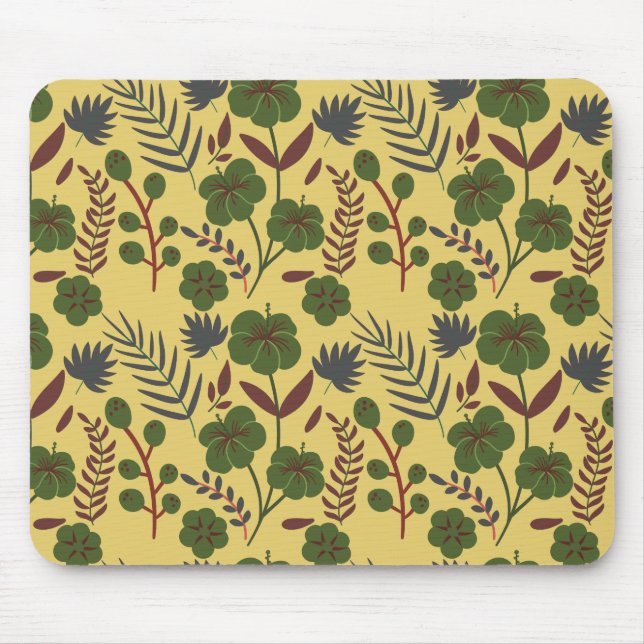 Blume und Schmetterlinge, nahtlos Mousepad (Vorne)