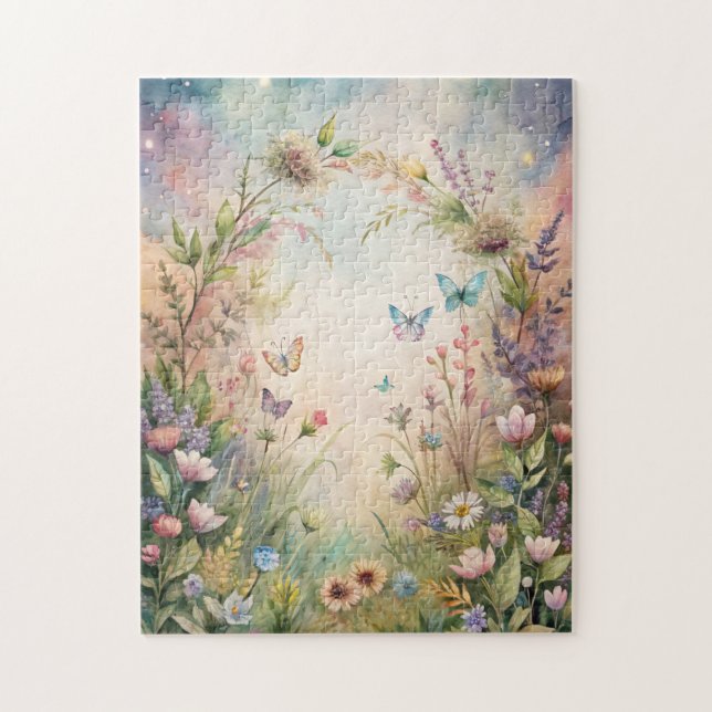 Blume und Schmetterlinge Puzzle (Vertikal)