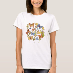 Blume und Schmetterlinge T-Shirt