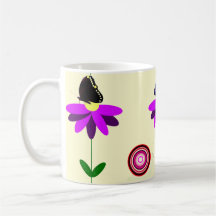 Blume und Schmetterlinge Tasse