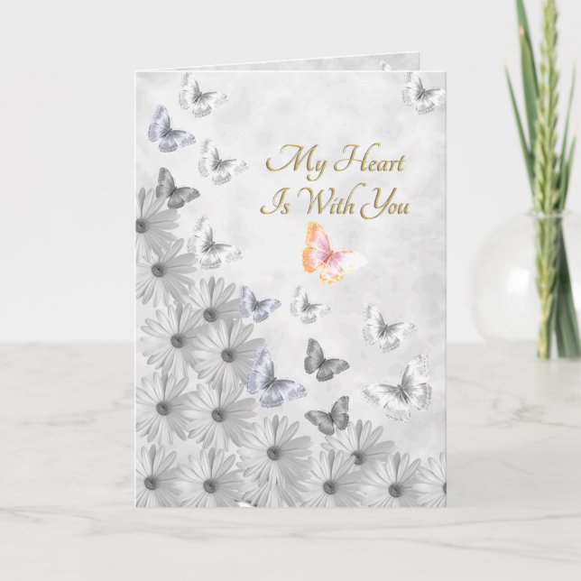 Blume und Schmetterlinge - Verlust einer Schwester Karte (Vorderseite)