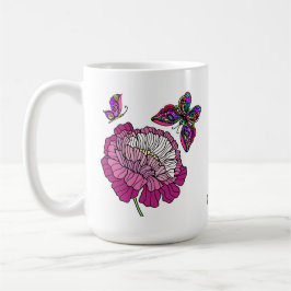 Blume und Schmetterlinge, Vers 2 Korinther 5:7 Kaffeetasse