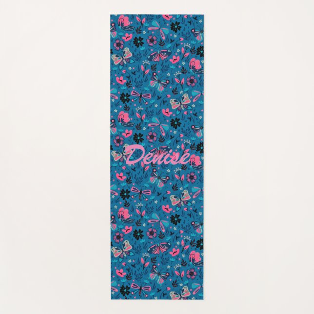 Blume und Schmetterlinge Yogamatte (Vorderseite)
