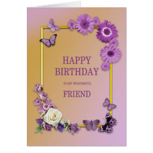 Blume und Schmetterlinge zum Geburtstag