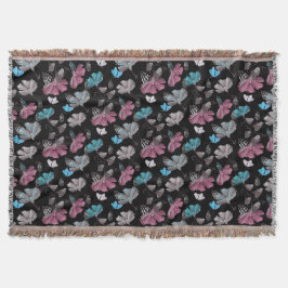 Blume- und Schmetterlingsmuster Decke