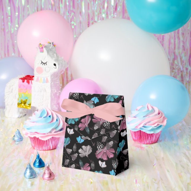 Blume- und Schmetterlingsmuster Geschenkschachtel (Party)