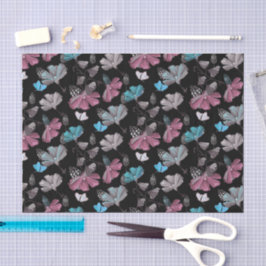 Blume- und Schmetterlingsmuster Seidenpapier