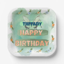 Blume- und Schmetterlingspapierplatine Pappteller