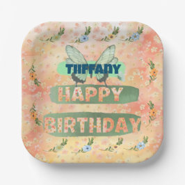 Blume- und Schmetterlingspapierplatine Pappteller