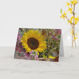 Blume und Sonnenblumen Bouquet Muttertagskarte Karte