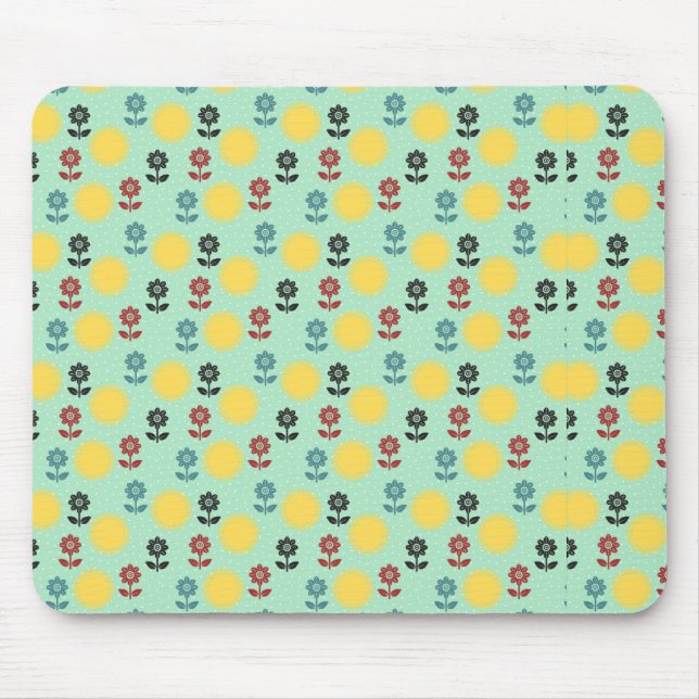 Blume und Sonnenblumenmuster Mousepad (Vorne)