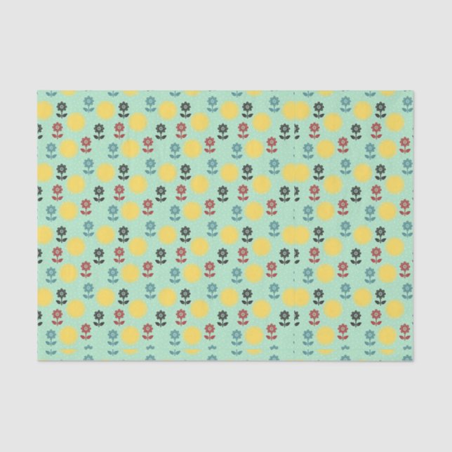 Blume und Sonnenblumenmuster Seidenpapier (Vorderseite)