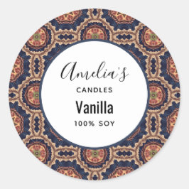 Blume und Star Shapes - Candle Business Runder Aufkleber