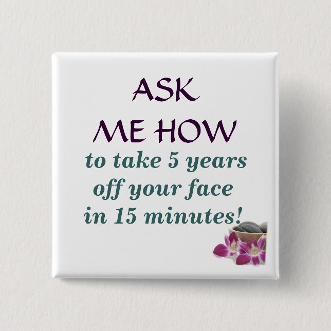 Blume und Steine, 5 Jahre Ihr Fa entfernen… Button (Vorderseite)