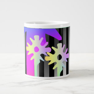 Blume und Streifen Jumbo-Tasse