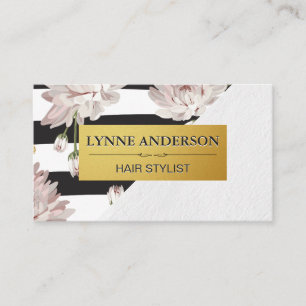 Blume und Streifen Visitenkarte