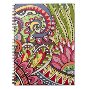 Blume und Swirl-P13-Notebook Notizblock