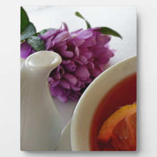 Blume und Tee Fotoplatte