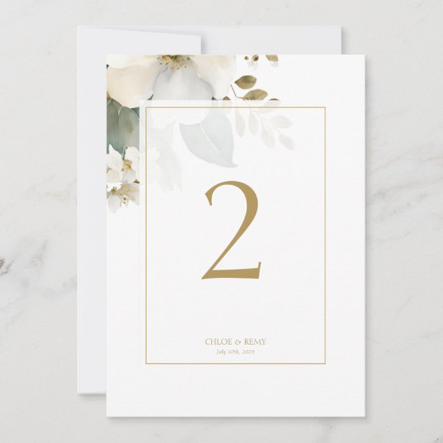 Blume und Tischnummer von Hochzeiten (Vorderseite)