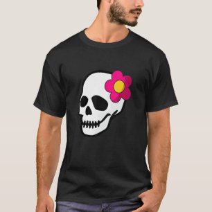 Blume und Totenkopf für Blumen-Schädel und Garten T-Shirt