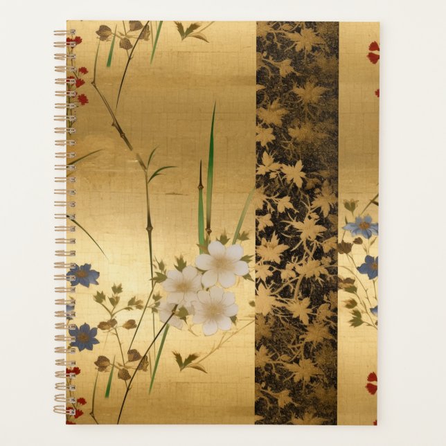 Blume und Verlassen Chiyogami-Planer Planer (Vorderseite)