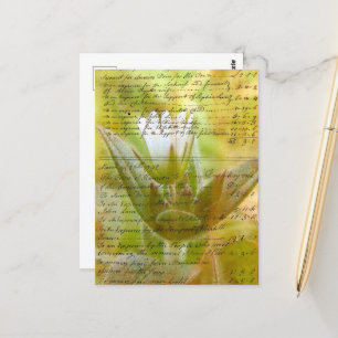 Blume und Vintage-Schrift Postkarte