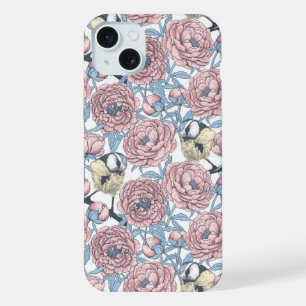 Blume und Vögel Fallmädchen iPhone-Fall iPhone 15 Plus Hülle
