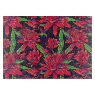 Blume und Vögel Schneidebrett